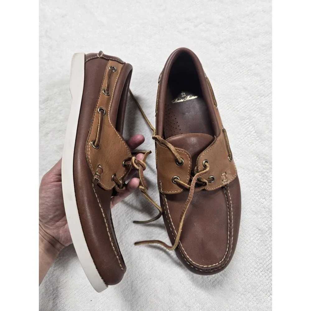Brooks Brothers Men's Leather Boat Shoes Size 9 D Brown Deck‎ Shoes